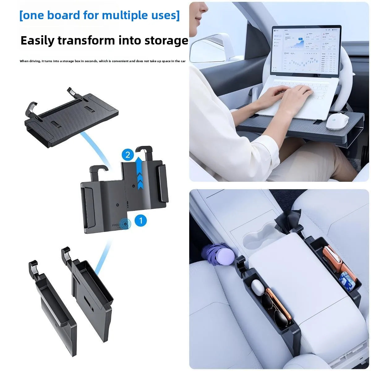 Car Interior Steering Wheel Table Laptop Holder Universal Seat Gap Storage Organizer for All Cars