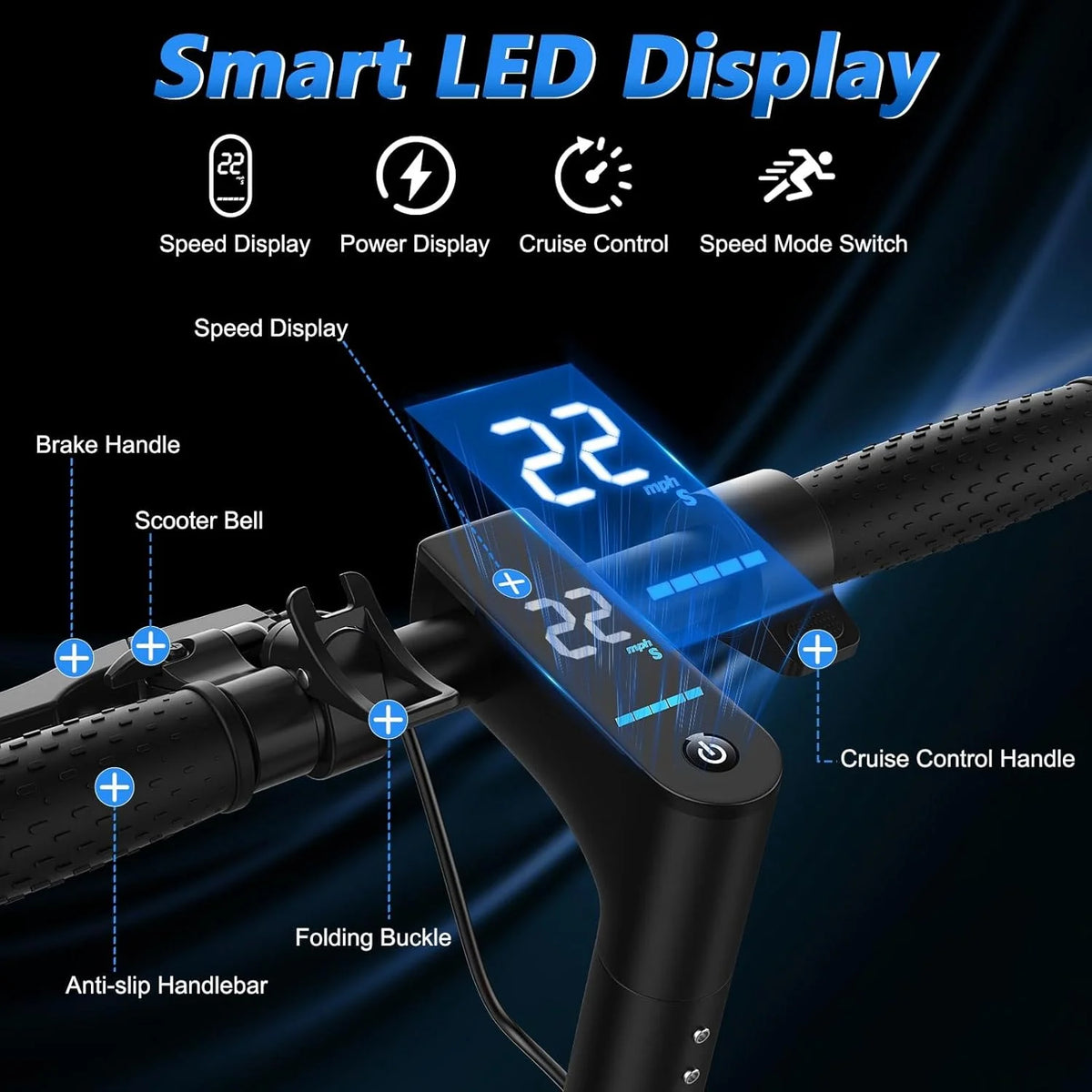 2026 New 10inch Electric Scooter 500W 22MPH Max Speed Adult APP Smart Scooter Shock-absorbing Anti-skid Folding Electric Scooter for Adult