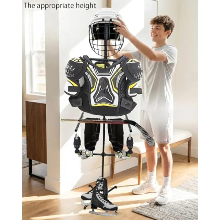 Hockey Equipment Drying Rack, Heavy Duty Metal Sports Hockey Gear Drying Rack, Ice Hockey Drying Rack for Hockey, Football, Lac