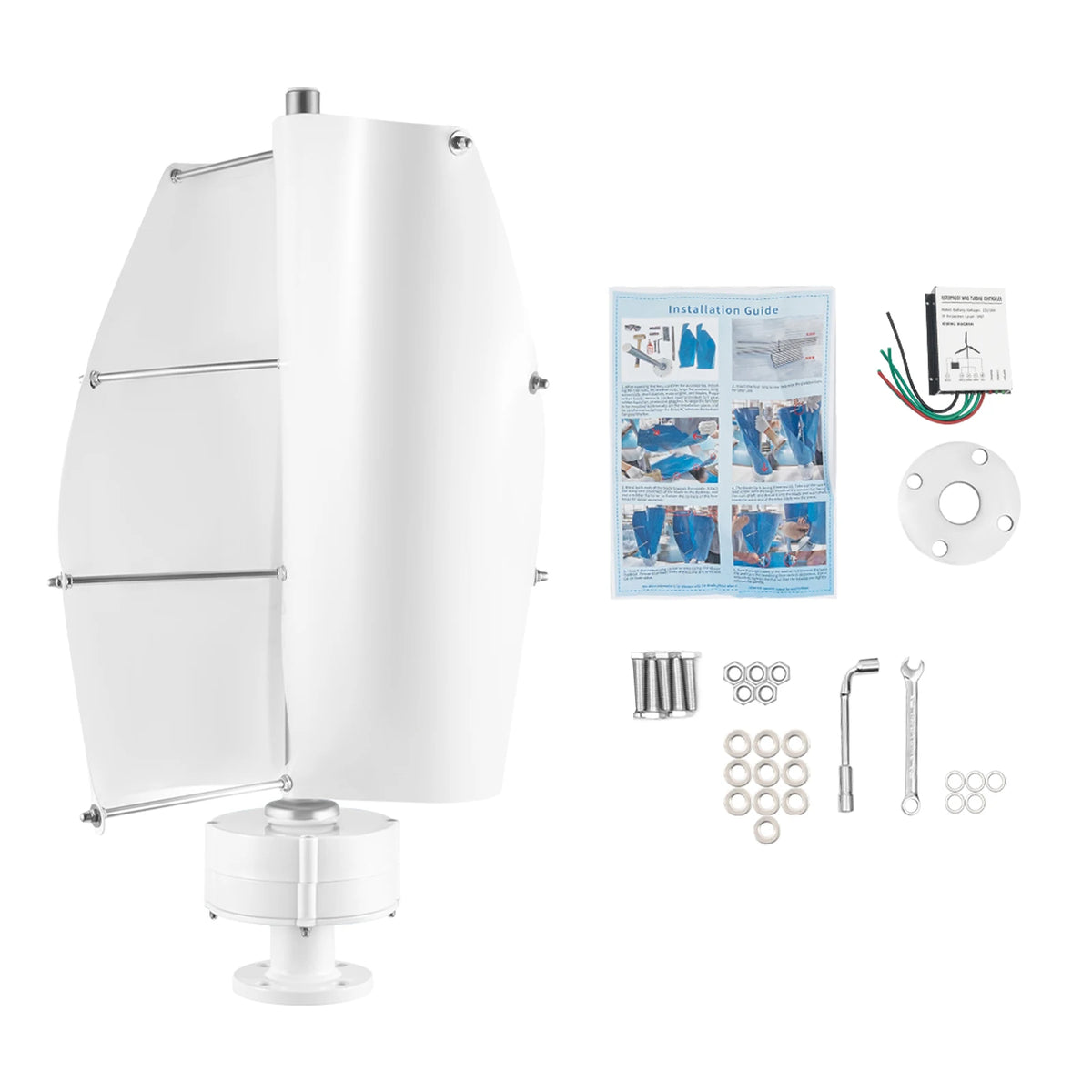 500W Wind Generator 42.65ft/s Vertical Axis Wind Turbine, permanent Magnet Rotor Wind Turbine Power Generation for Energy Supply