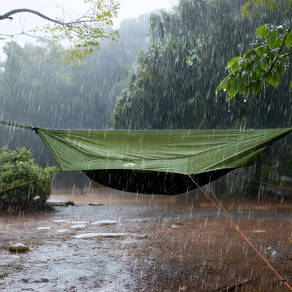 Night Cat Camping Hammock Tent For 1 Person: Lightweight Portable 4 in 1 Hammock with Rain Tarp and Mosquito Net for Adults Hiking Jungle Outdoor