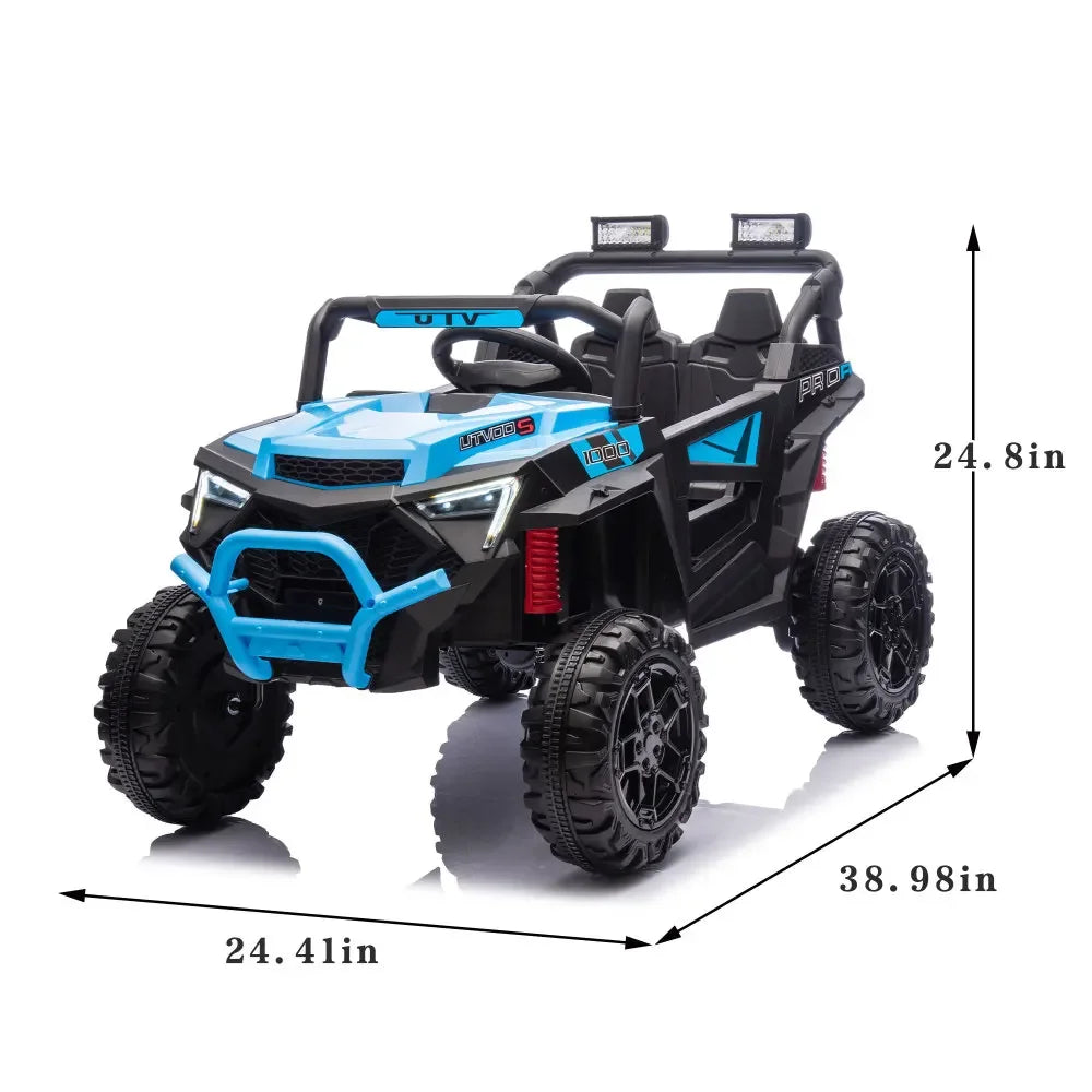 24V 400W Kids Ride On UTV 2-Seater Electric Car with Parent Remote Control 4-Wheel Suspension Bluetooth Music LED Power Display