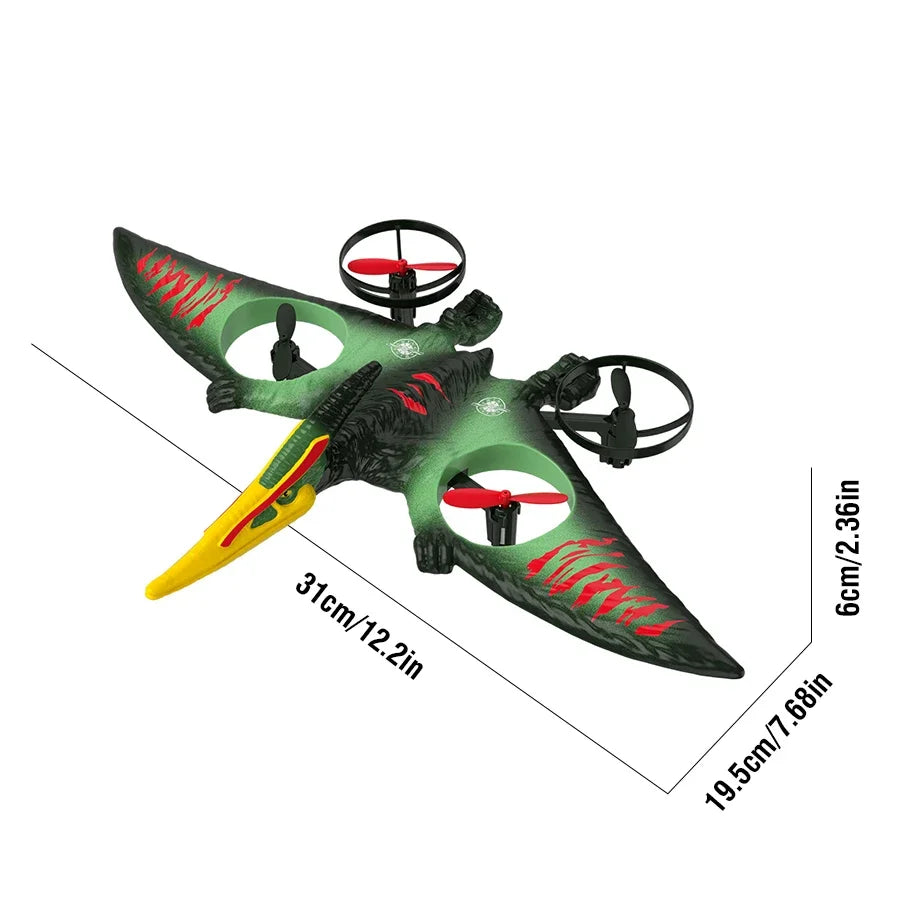 2.4G RC Dinosaur Aircraft Glider Toy Foam Crash Control Plane Model Fixed Wing Flyer Pterosaur RC Flying Toys for Boys Kids Gift