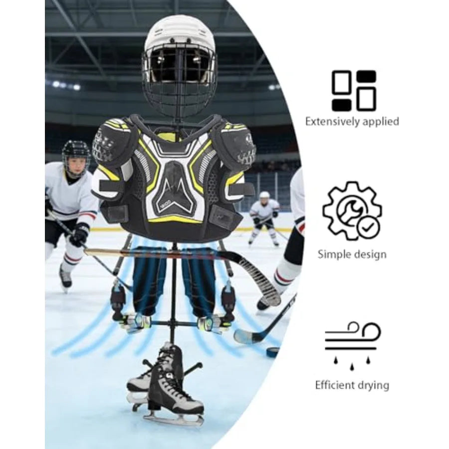 Hockey Equipment Drying Rack, Heavy Duty Metal Sports Hockey Gear Drying Rack, Ice Hockey Drying Rack for Hockey, Football, Lac