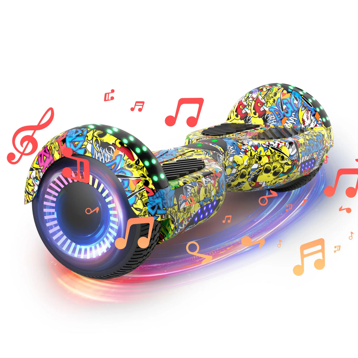 SIMATE Hoverboard for Kids Adults, All Terrain Electric Self Balancing Scooter with Bluetooth, LED Lights and APP Control, Perfect Gift for Girls Boys