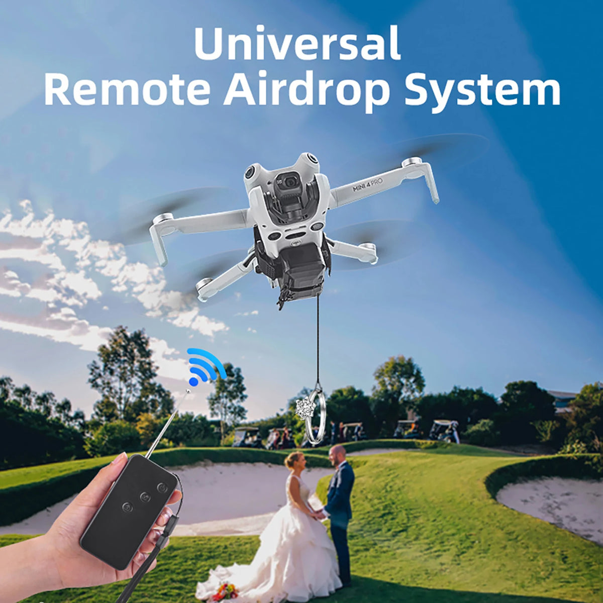 Airdrop System For DJI Mini SE/Mavic Mini Drone Thrower Fishing Bait Wedding Ring Gift Deliver Airdropper Thrower System