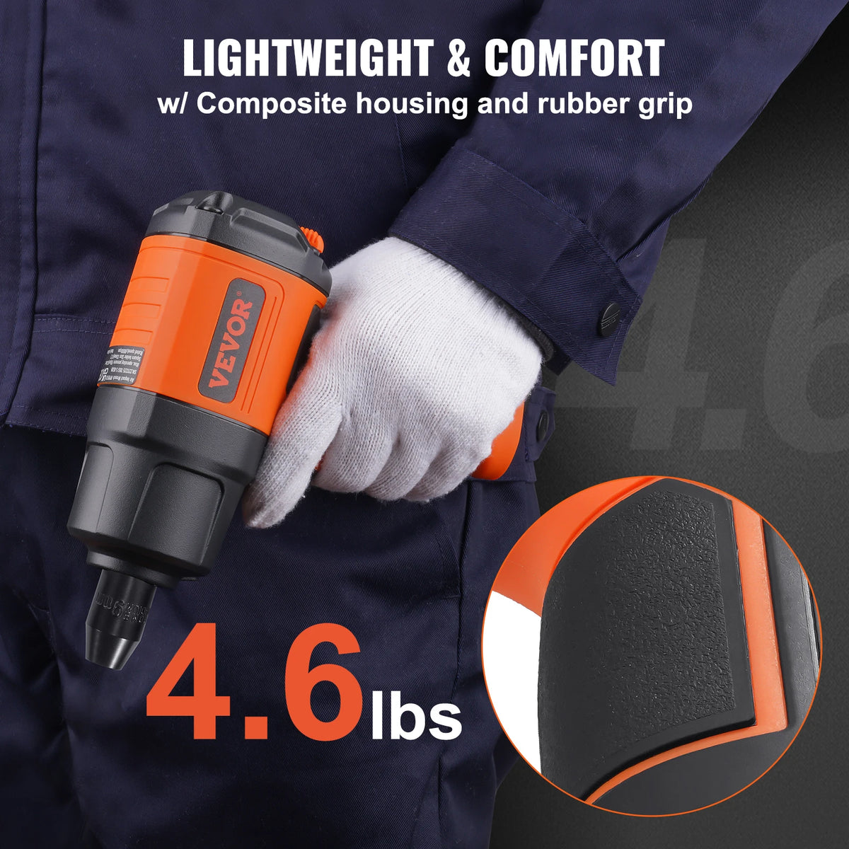 SucceBuy Lightweight 4.6 lb Design Pneumatic Impact Gun with 11-PCS 1/2-Inch Drive CR-V Steel Impact Socket Set & Carrying Case
