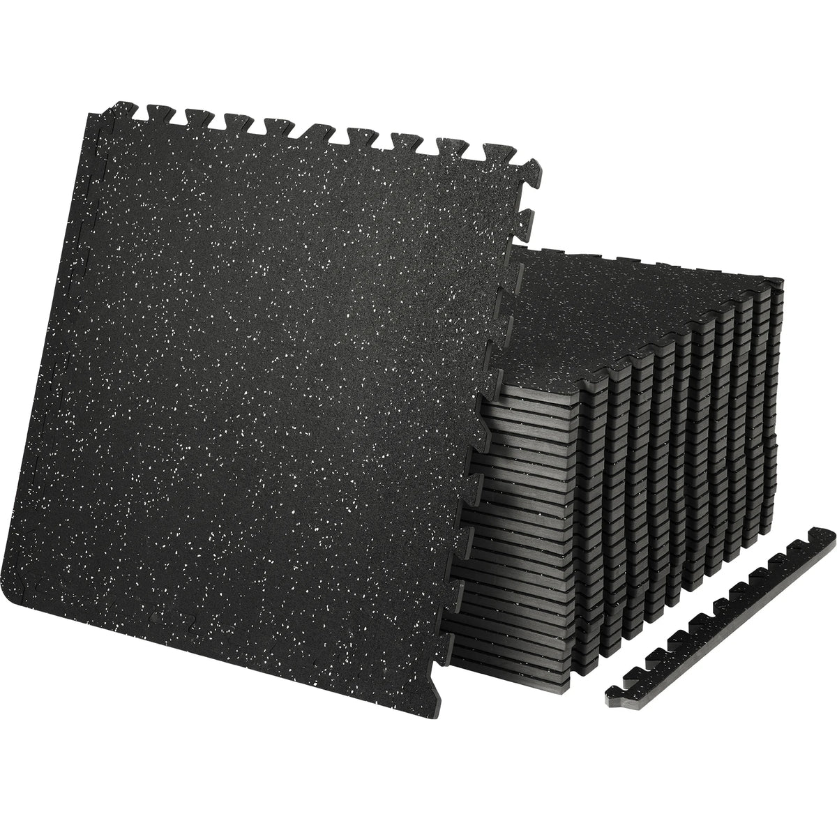 SucceBuy 25/12/6 PCS 1/2 in Thick Gym Floor Mats EVA Foam & Rubber Top Interlocking Workout Floor Mats Waterproof Exercise Mats