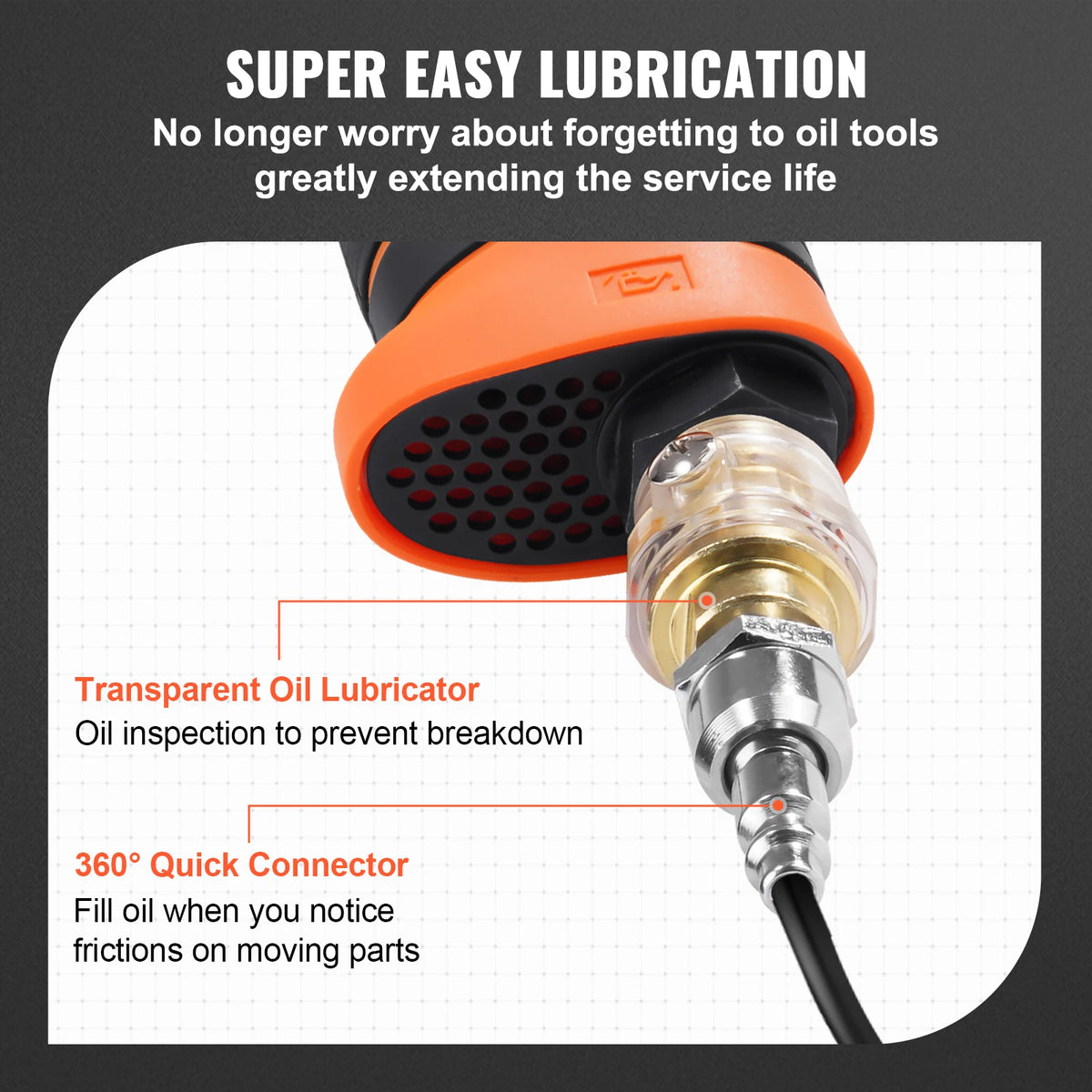 SucceBuy Lightweight 4.6 lb Design Pneumatic Impact Gun with 11-PCS 1/2-Inch Drive CR-V Steel Impact Socket Set & Carrying Case
