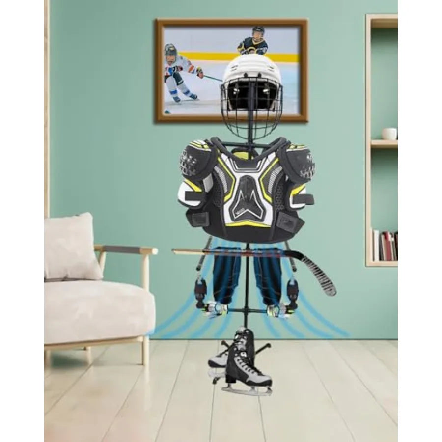 Hockey Equipment Drying Rack, Heavy Duty Metal Sports Hockey Gear Drying Rack, Ice Hockey Drying Rack for Hockey, Football, Lac