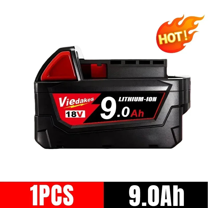 Long Runtime 18V 9.0Ah Rechargeable Li-ion Battery Fit for Milwaukee 18V Battery M18 HB3 HB6 48-11-1860