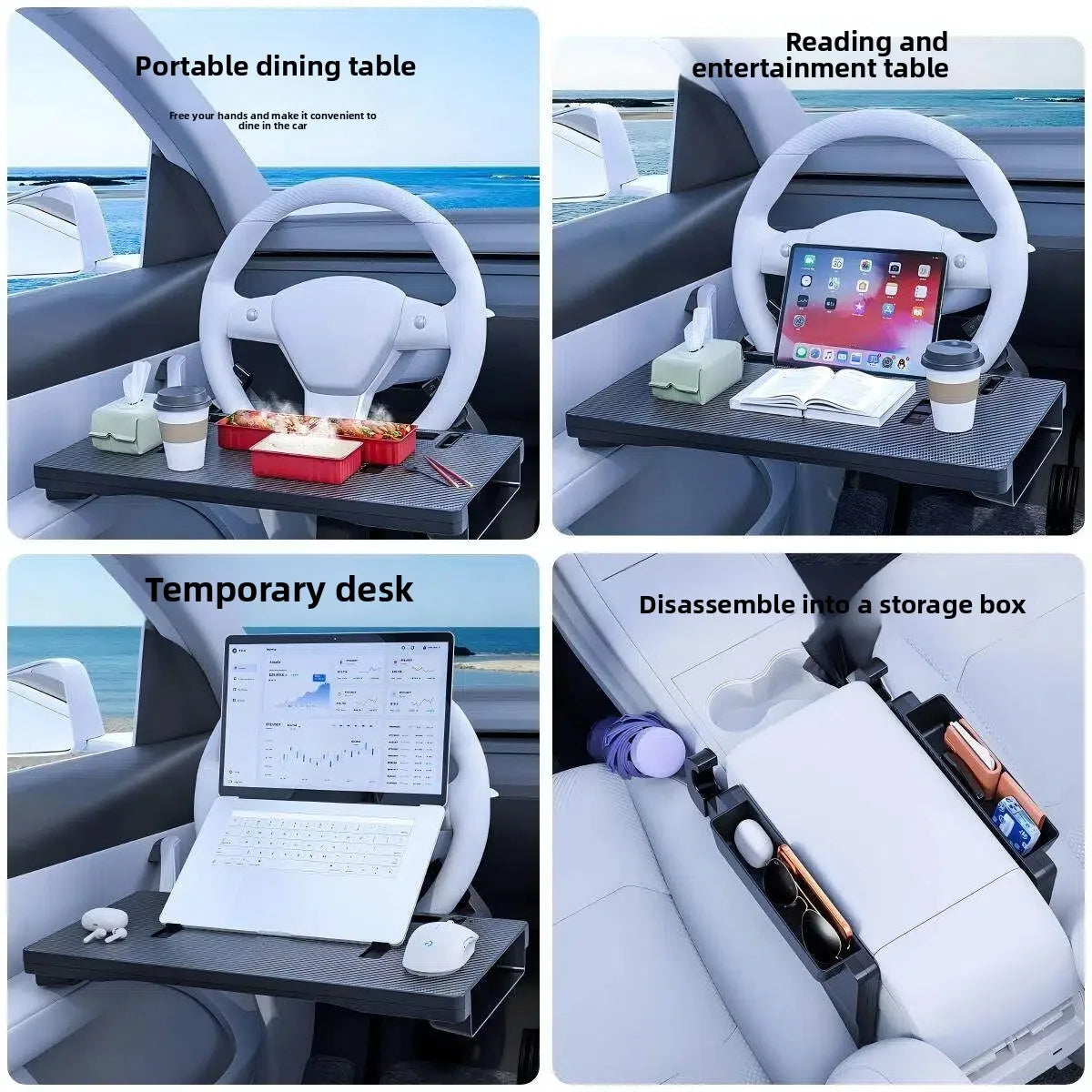 Car Interior Steering Wheel Table Laptop Holder Universal Seat Gap Storage Organizer for All Cars
