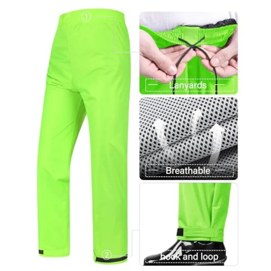iCreek Rain Suit Waterproof Jacket and Pants Hi Vis Raincoat for Men and Women Reflective Outdoor for All-Sport Work