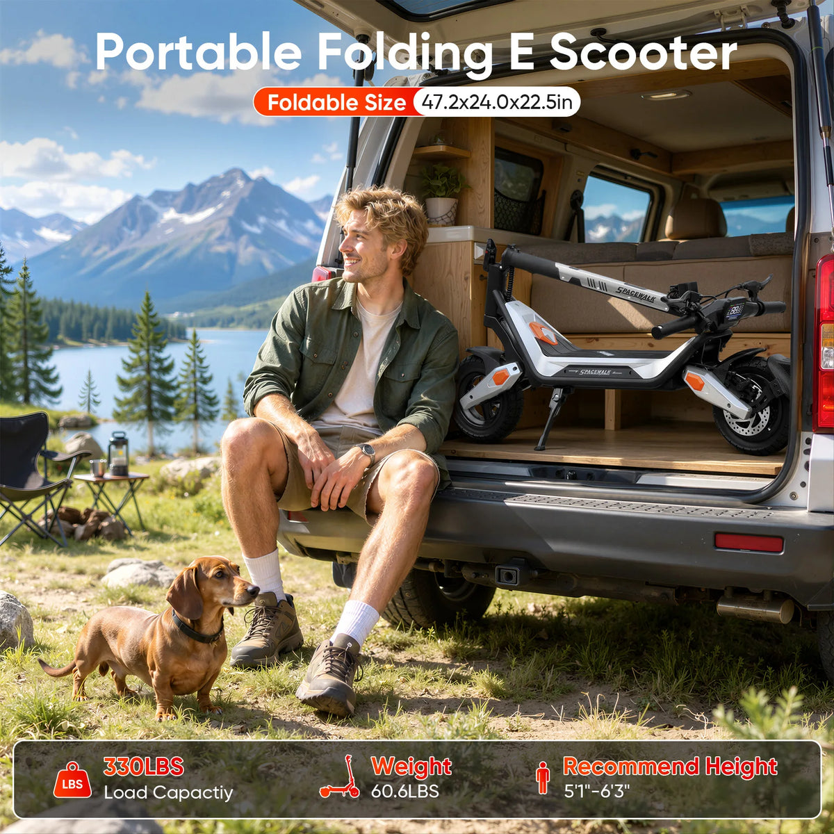Spacewalk 1600W Peak Electric Scooter for Adults, 48V 15.6Ah Battery 28MPH 30-50 Miles Range, 10" Tires, NFC Unlock & Smart APP, Dual Brakes & Shock Absorption, IP54 Waterproof Foldable Commuting E Scooter 330LBS.