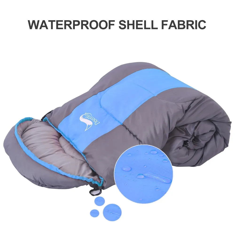 Desert&Fox Camping Sleeping Bag Lightweight 4 Season Warm & Cold Envelope Backpacking Sleeping Bag for Outdoor Traveling Hiking
