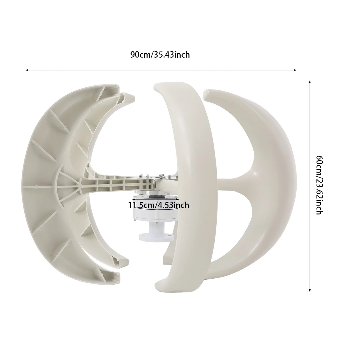 600W Wind Generator 12V, White Lantern Vertical Wind Turbine Kit with MPPT Controller, Low Start Speed 2m/s High Power
