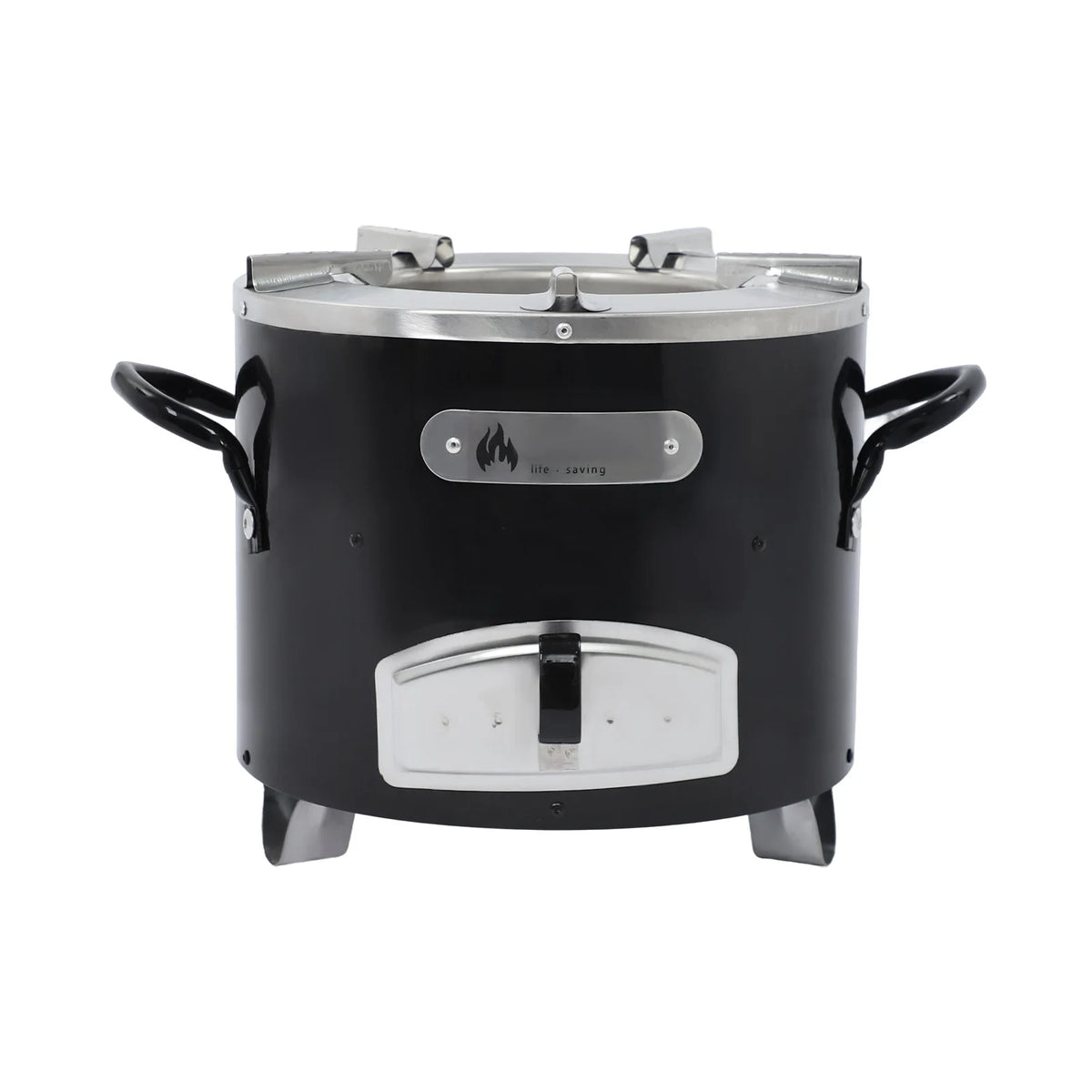 Outdoor Camping Charcoal Stove, Portable Stainless Steel Wood Stove with Removable Ash Tray for BBQ Hiking Backpacking