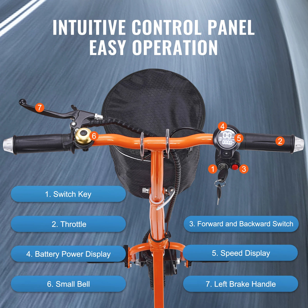 SucceBuy Foldable 3 Wheel Mobility Scooter for Seniors Portable Electric Powered Mobility Scooter All Terrain Travel Wheelchair
