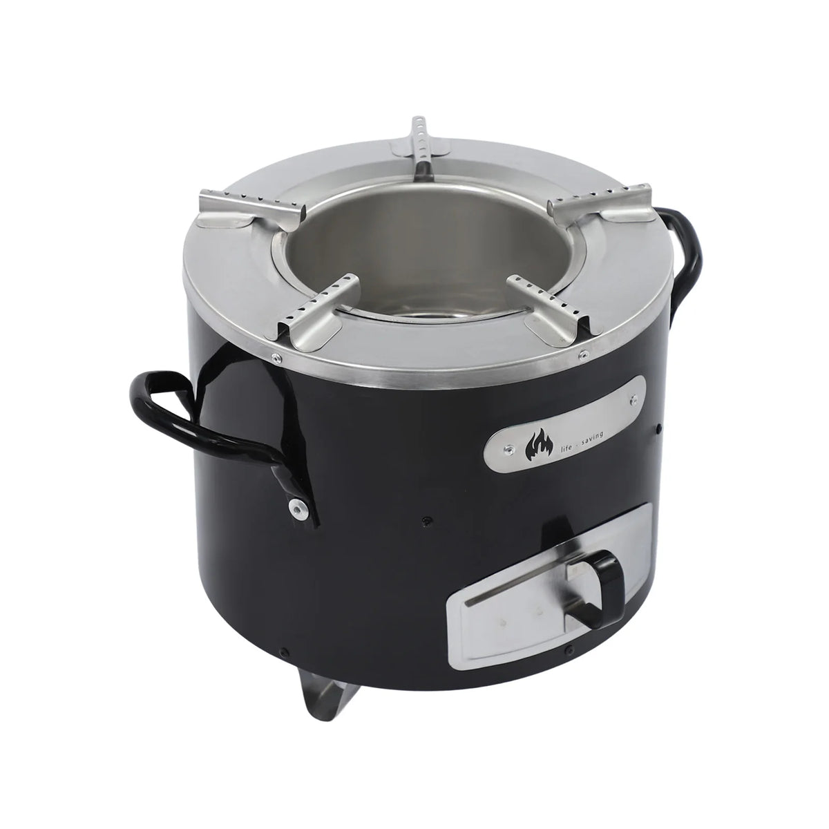 Outdoor Camping Charcoal Stove, Portable Stainless Steel Wood Stove with Removable Ash Tray for BBQ Hiking Backpacking