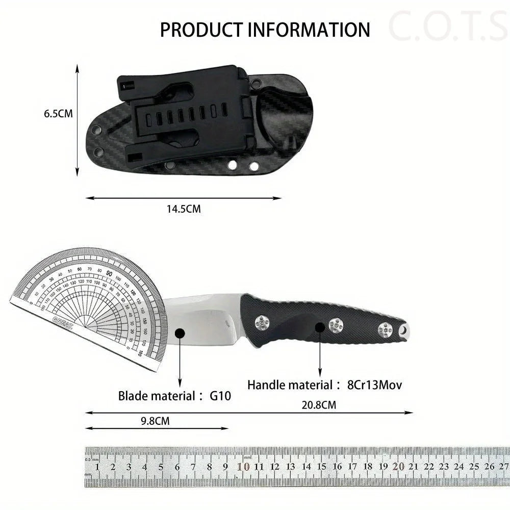Outdoor Tools 93M-10 Socom Alpha Warcom Fixed Blade Knife 3.72" Stonewashed Wharncliffe Blade with Kydex Sheath Straight Knives