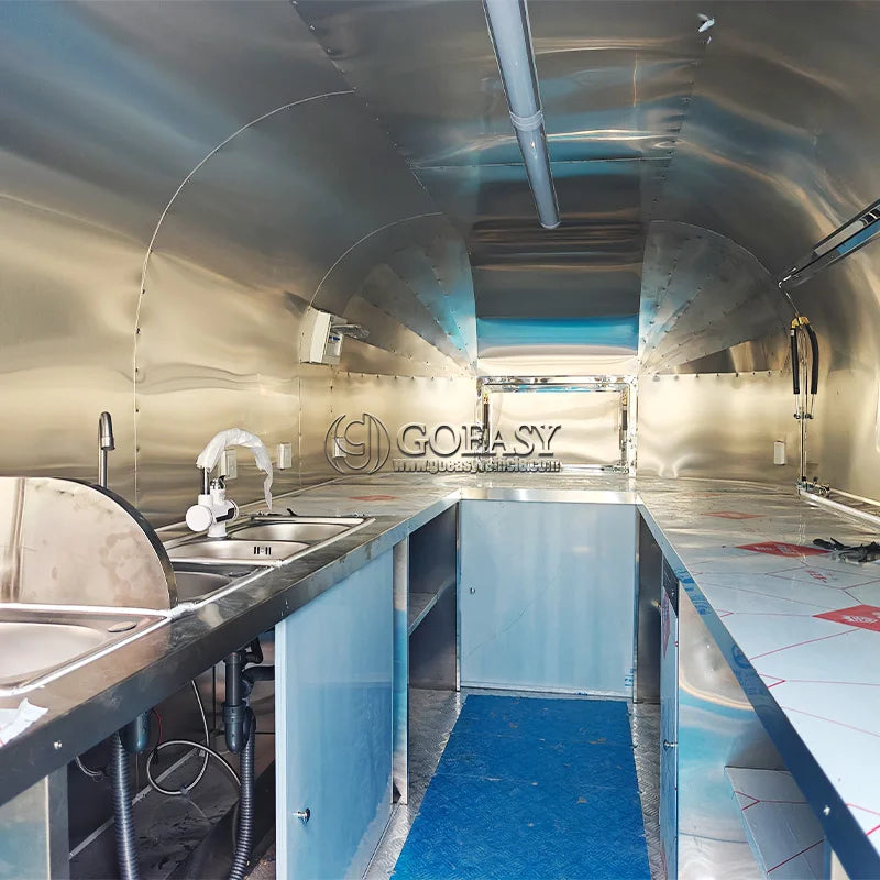 Outdoor Mirror Stainless Steel Food Truck Kitchen Concession Food Trailer Mobile Best Selling Foodtruck Fast Food Trailer