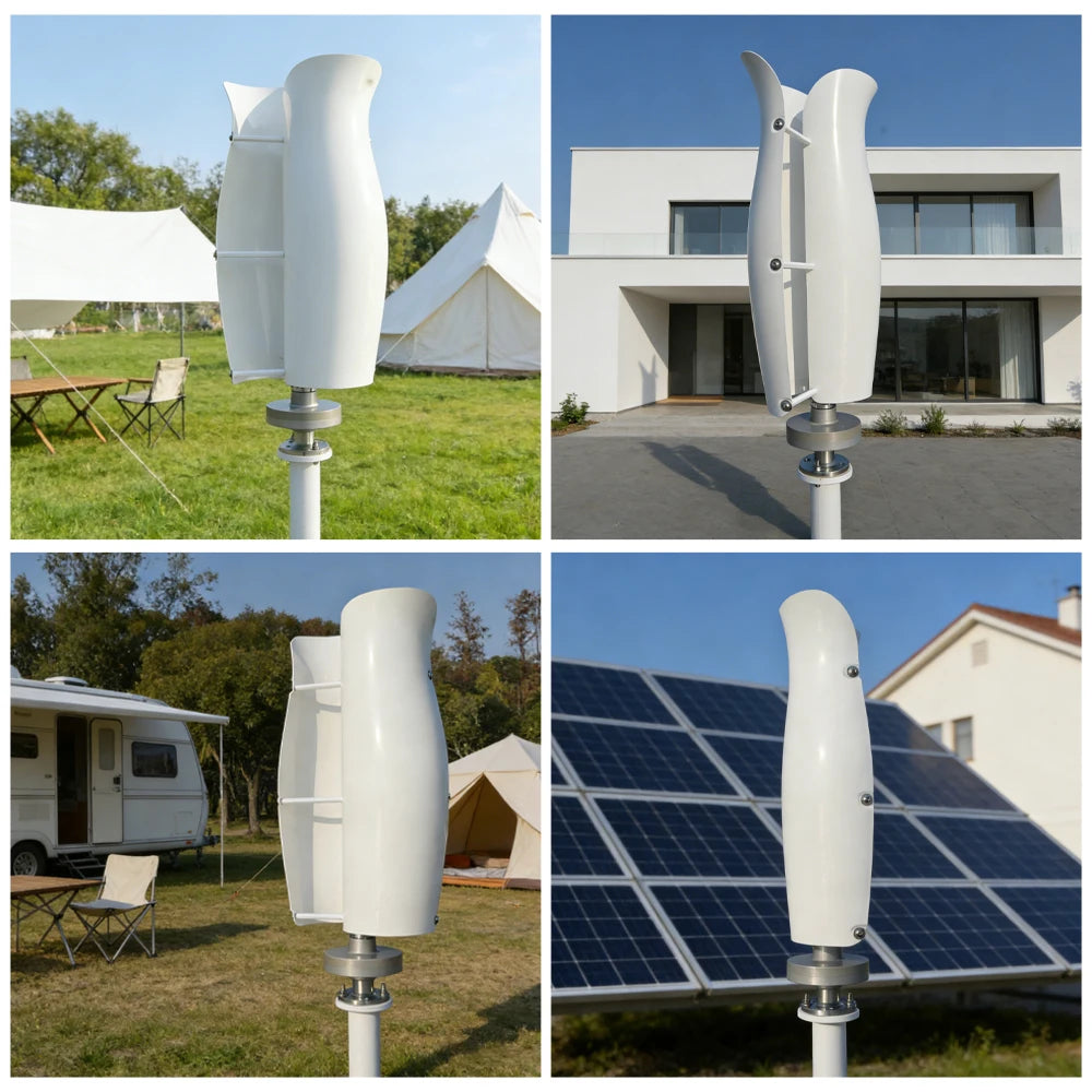 US Delivery 5000W Vertical Wind Turbine 12V/24V/48V Low-Speed Permanent Magnet Generator With Free Charging Controller
