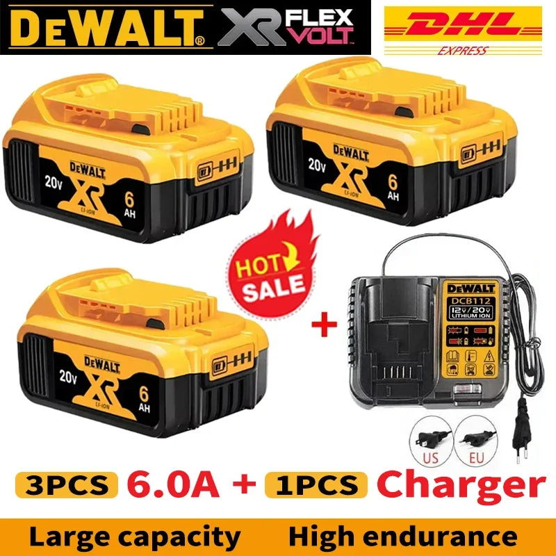 👍DeWALT Original Battery 20V/60V 5Ah 6Ah 9Ah MAX FlexVolt for DCB606 DCB205 DCB206 DCB209 DCB182 Power Tool.