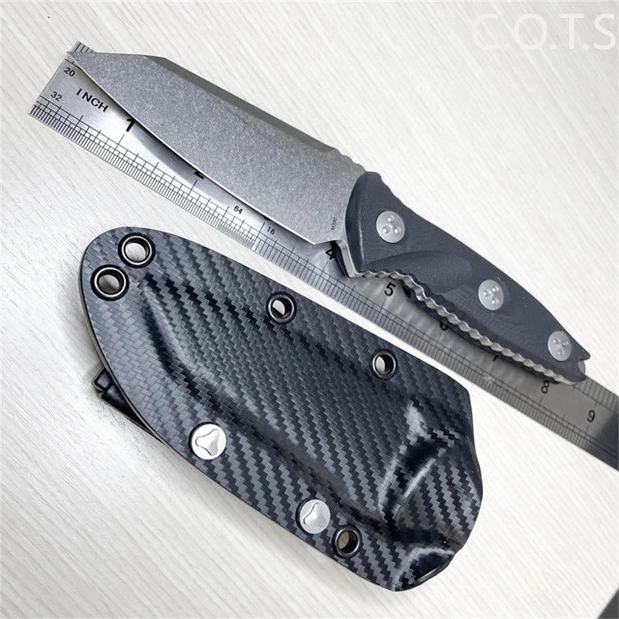 Outdoor Tools 93M-10 Socom Alpha Warcom Fixed Blade Knife 3.72" Stonewashed Wharncliffe Blade with Kydex Sheath Straight Knives