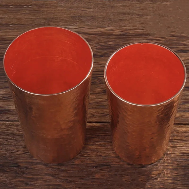 Vintage Pure Copper Cup,Thickened Hammer Texture 360 ml Breakfast Milk Coffee Mug,Handcrafted Tea Tumbler Drinkware Tableware