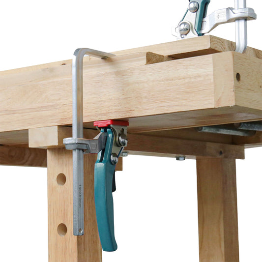 Allsome 2pcs Ratcheting Table Clamp, Quick Release Clamp For MFT and Guide Rail System, Bar Clamp
