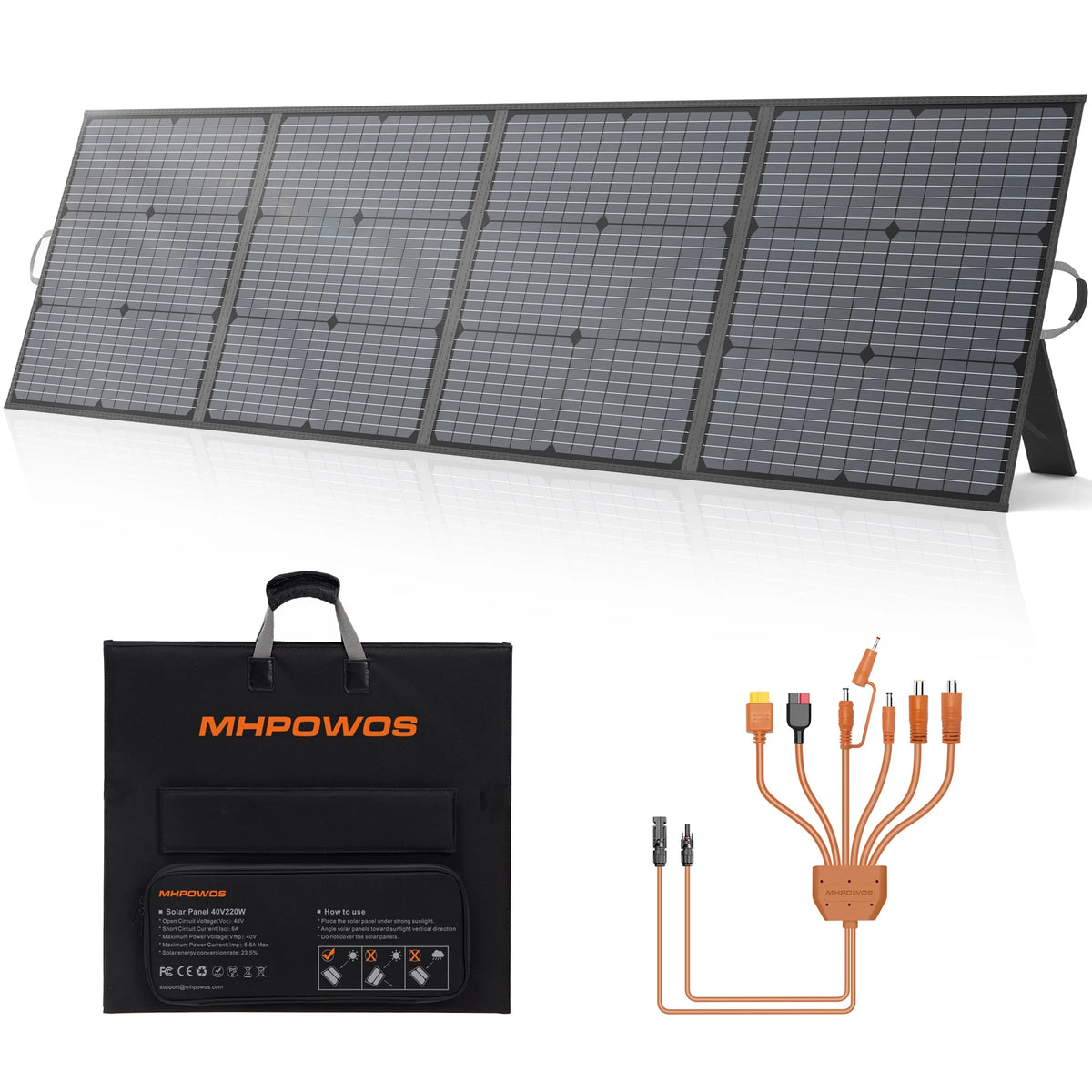 MHPOWOS 400W 220W 110W Solar Charger Portable Waterproof Foldable Solar Panel for Camping RV Garden Roof Off Grid System