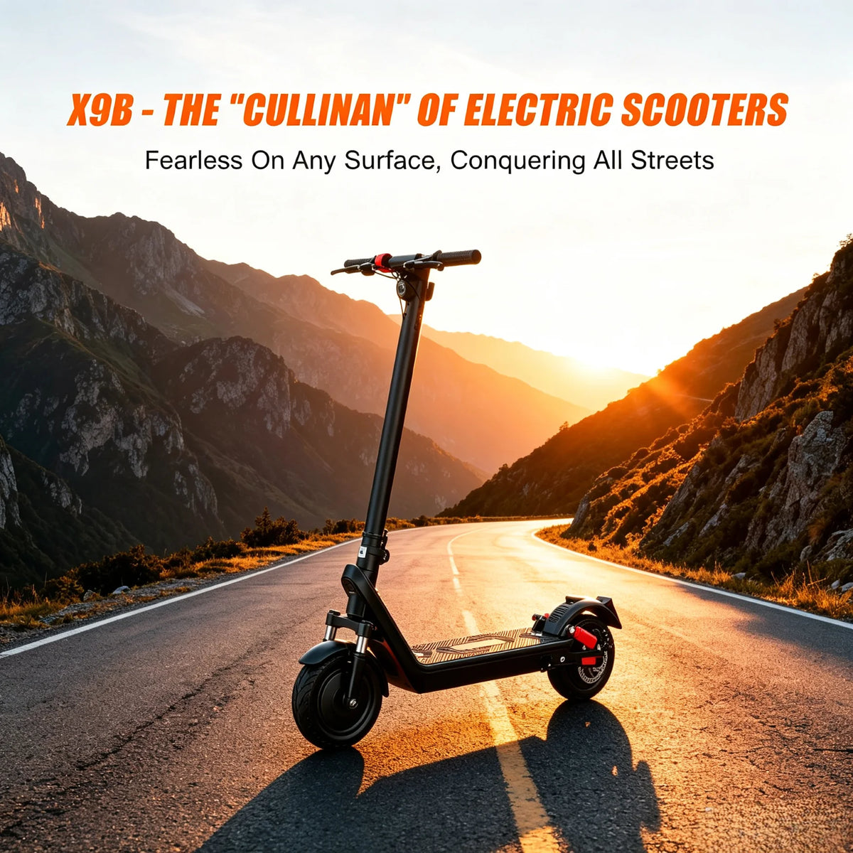 X9B Adult Folding Electric Scooter, 850W Motor, Max 40km/h Speed, 60km Long Range, Removable Battery, Front & Rear Dual Shock Absorbers, 10-inch Tubeless Tires, IPX4 Waterproof Commuter E Scooter