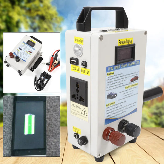 TK-150W-S 150W Emergency Survival Power Energy Portable Manual Hand Crank Dynamo Generator for  Travel Emergency Power, Mobile Phone Charging