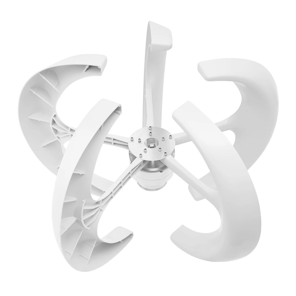 600W 24V Vertical Axis Wind Turbine Generator Lantern Shape 5 Blades Low Start Up Speed 2m s IP67 Controller Flange for Home Marine Street Light Off Grid