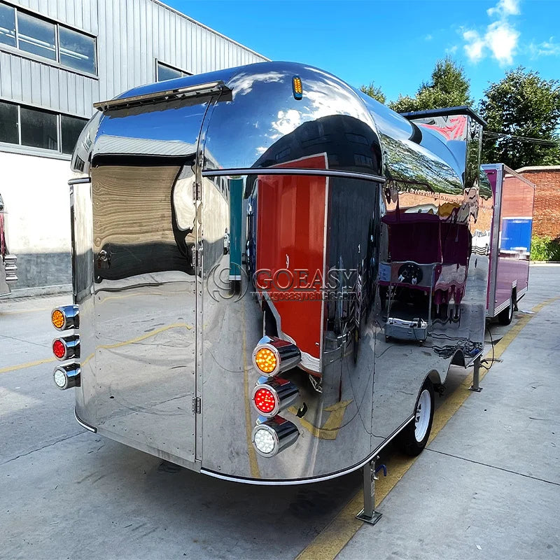 Outdoor Mirror Stainless Steel Food Truck Kitchen Concession Food Trailer Mobile Best Selling Foodtruck Fast Food Trailer