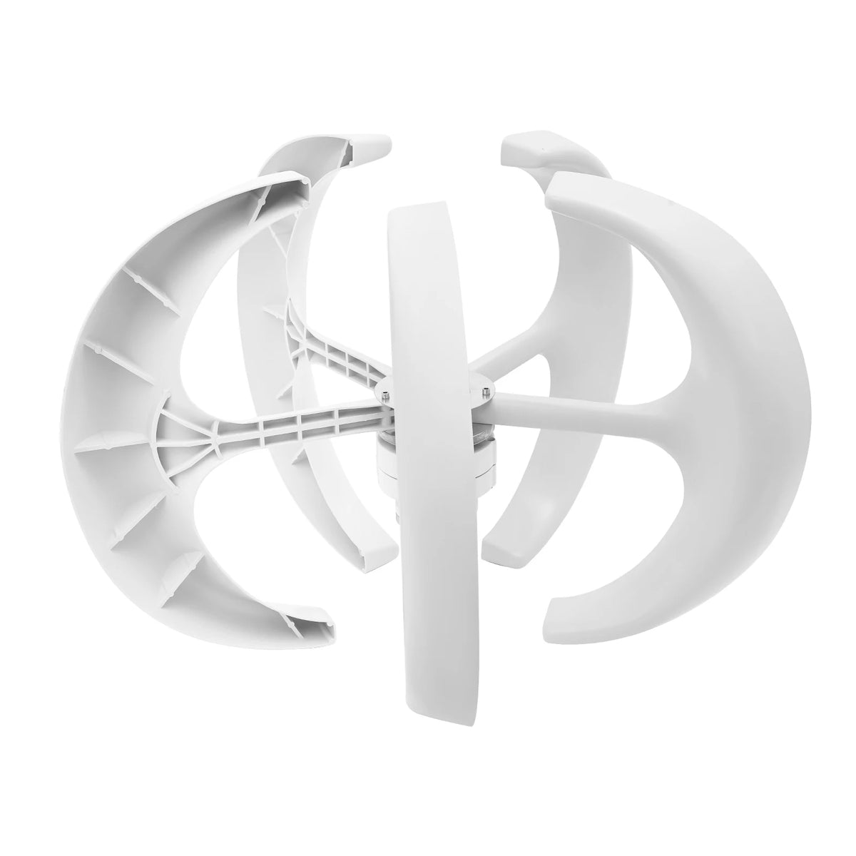 600W 24V Vertical Axis Wind Turbine Generator Lantern Shape 5 Blades Low Start Up Speed 2m s IP67 Controller Flange for Home Marine Street Light Off Grid