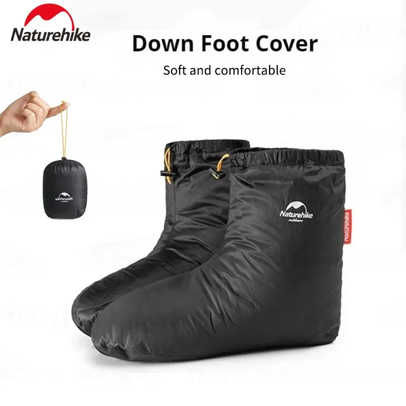 Naturehike Duck Down Foot Cover Lightweight Winter Unisex Outdoor Camping Travel Foot Shoes Keep Warm Shoes Windproof Waterproof
