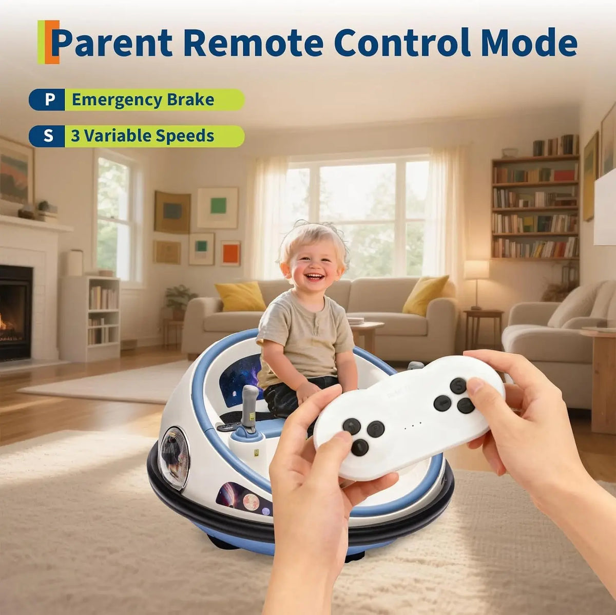 Kids Electric Bumper Car Ride-On, 12V Spinning Vehicle with 360° Rotation