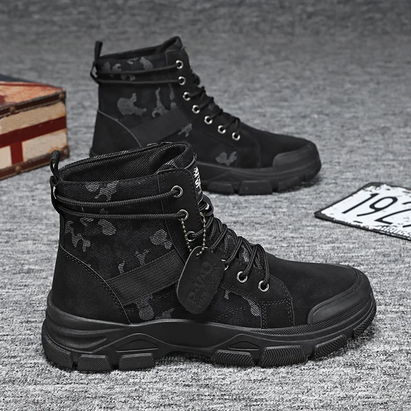 Autumn New High-Top Plus Size Casual Sports Shoes, Outdoor Hiking Boots, Comfortable Thick Sole Lightweight Casual Walking Shoes, Suitable for All-Season Daily Outdoor Activities, Walking And Travel, Mountaineering, Camping G