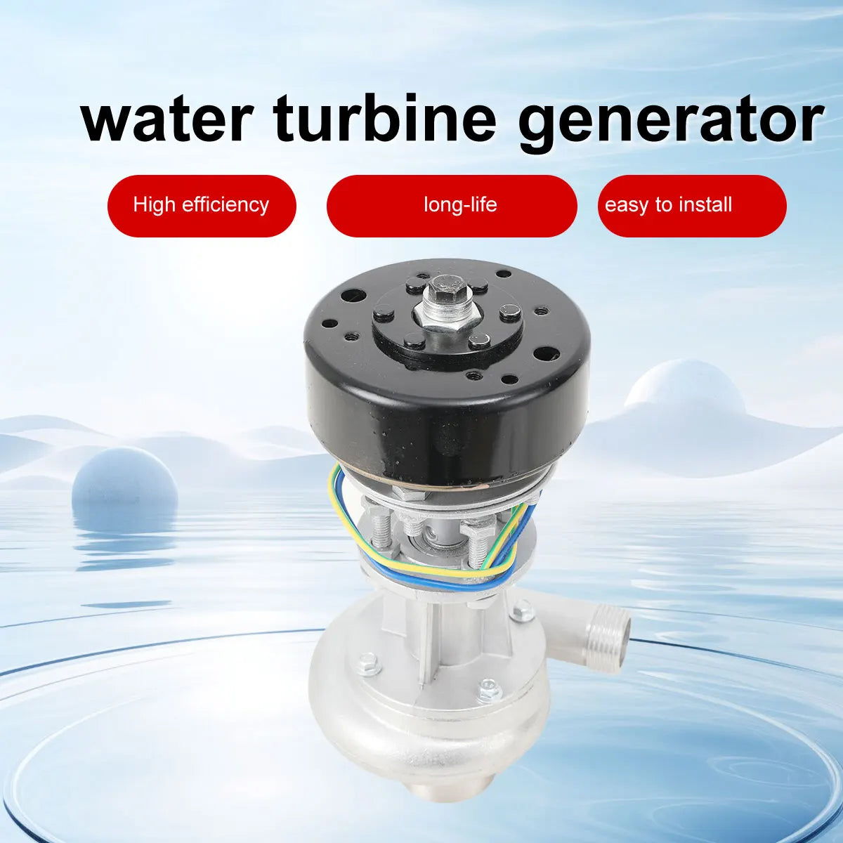 1000W 110-220V Snail Impact Water Turbine Generator 3500 RPM High-quality Energy Saving Outdoor Micro Hydroelectric Generator