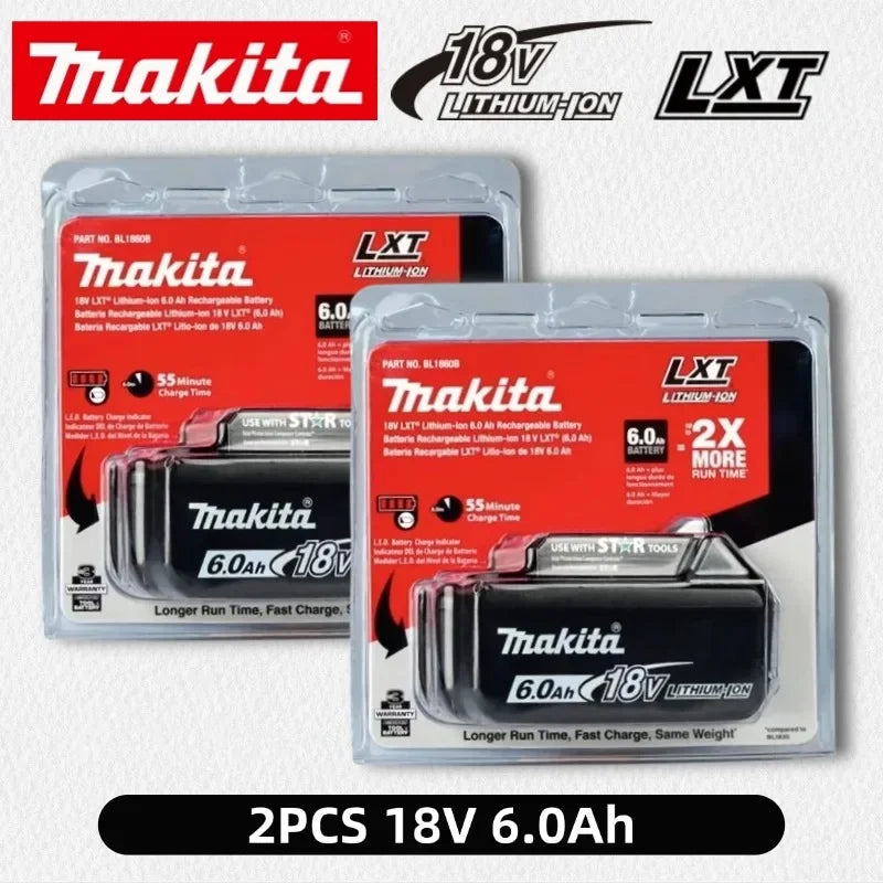 100% Original Makita Battery, 18V 6.0Ah Rechargeable Battery, Replacing Makita BL1830B L1840B L1850B L1860B, Power Tool Battery