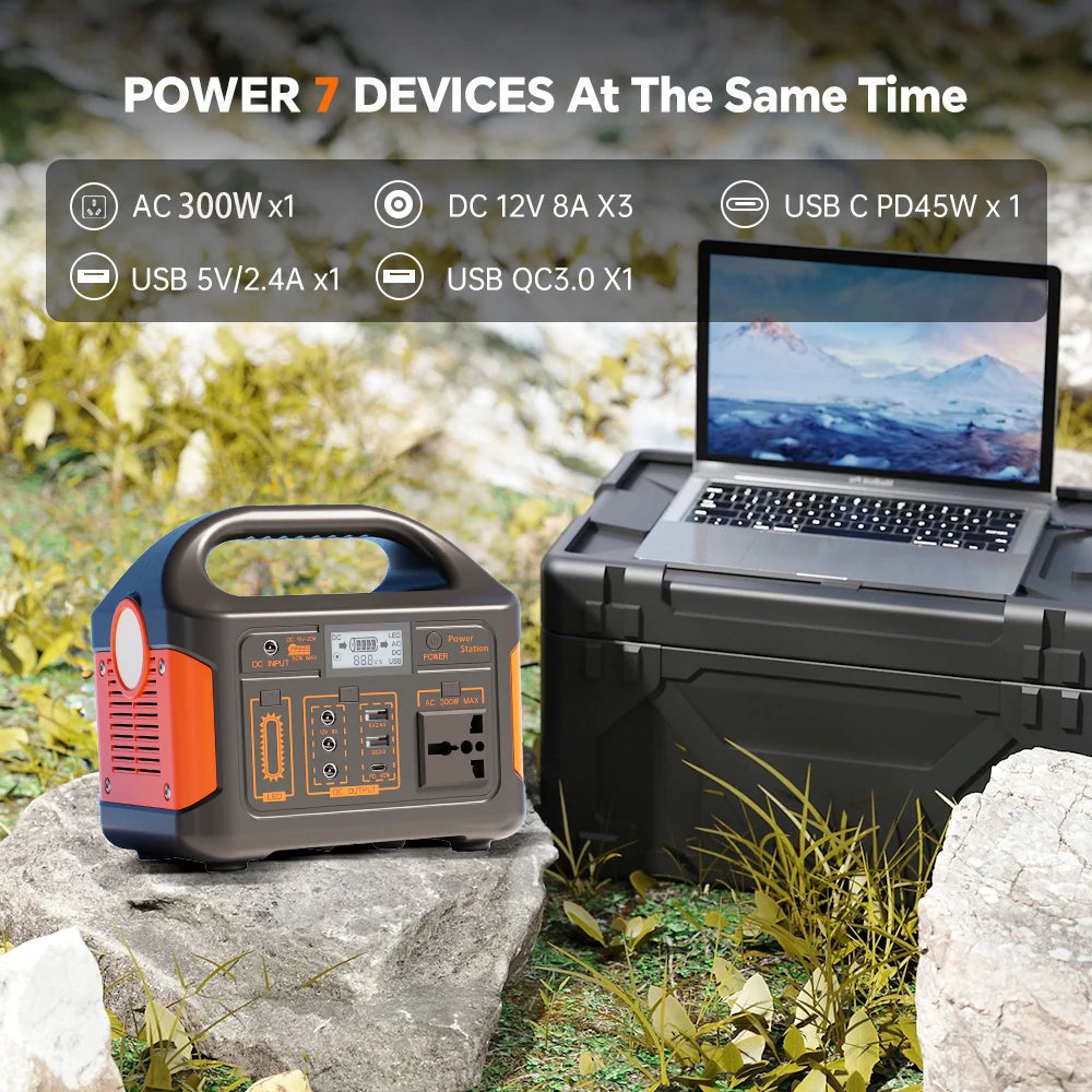 Gaiaray 300W Portable Power Station 110V Charging Station 460.8Wh Solar Generator UPS Backup Power Plant for Home Camping