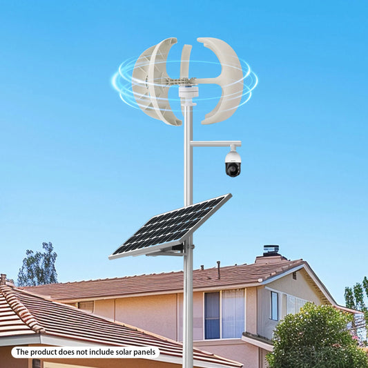 600W Wind Generator 12V, White Lantern Vertical Wind Turbine Kit with MPPT Controller, Low Start Speed 2m/s High Power