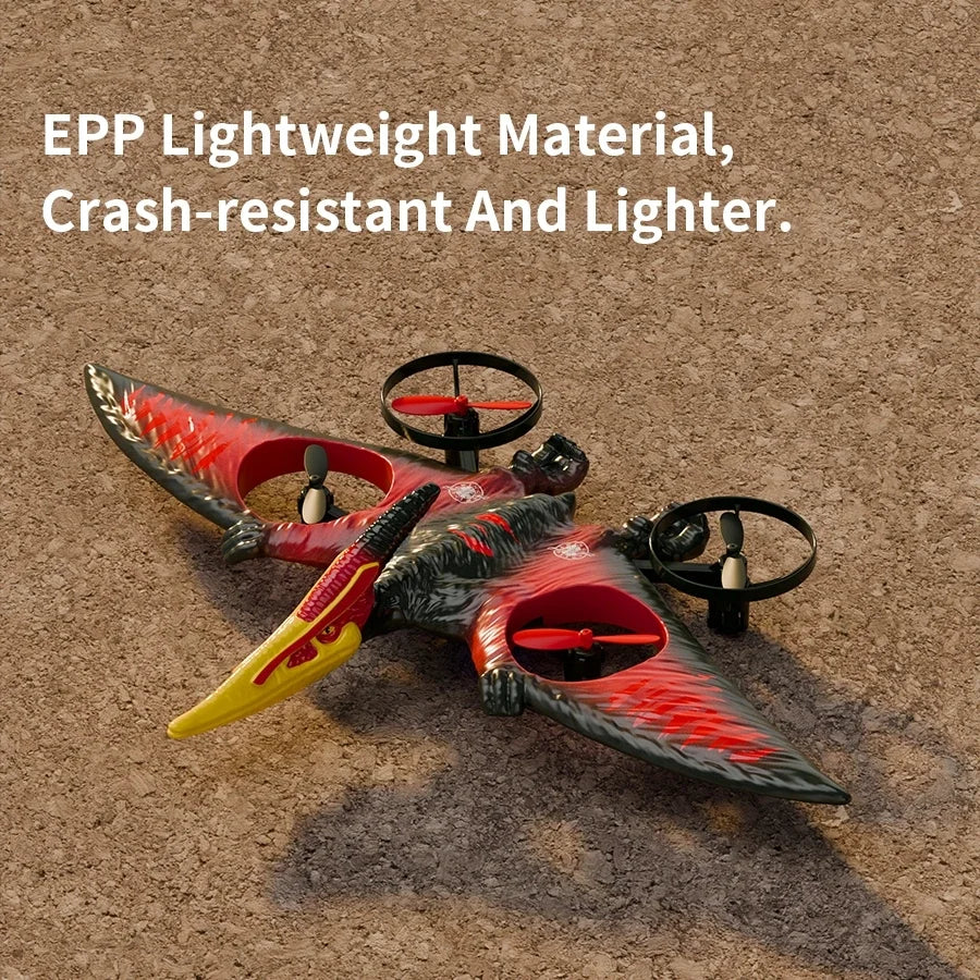 2.4G RC Dinosaur Aircraft Glider Toy Foam Crash Control Plane Model Fixed Wing Flyer Pterosaur RC Flying Toys for Boys Kids Gift