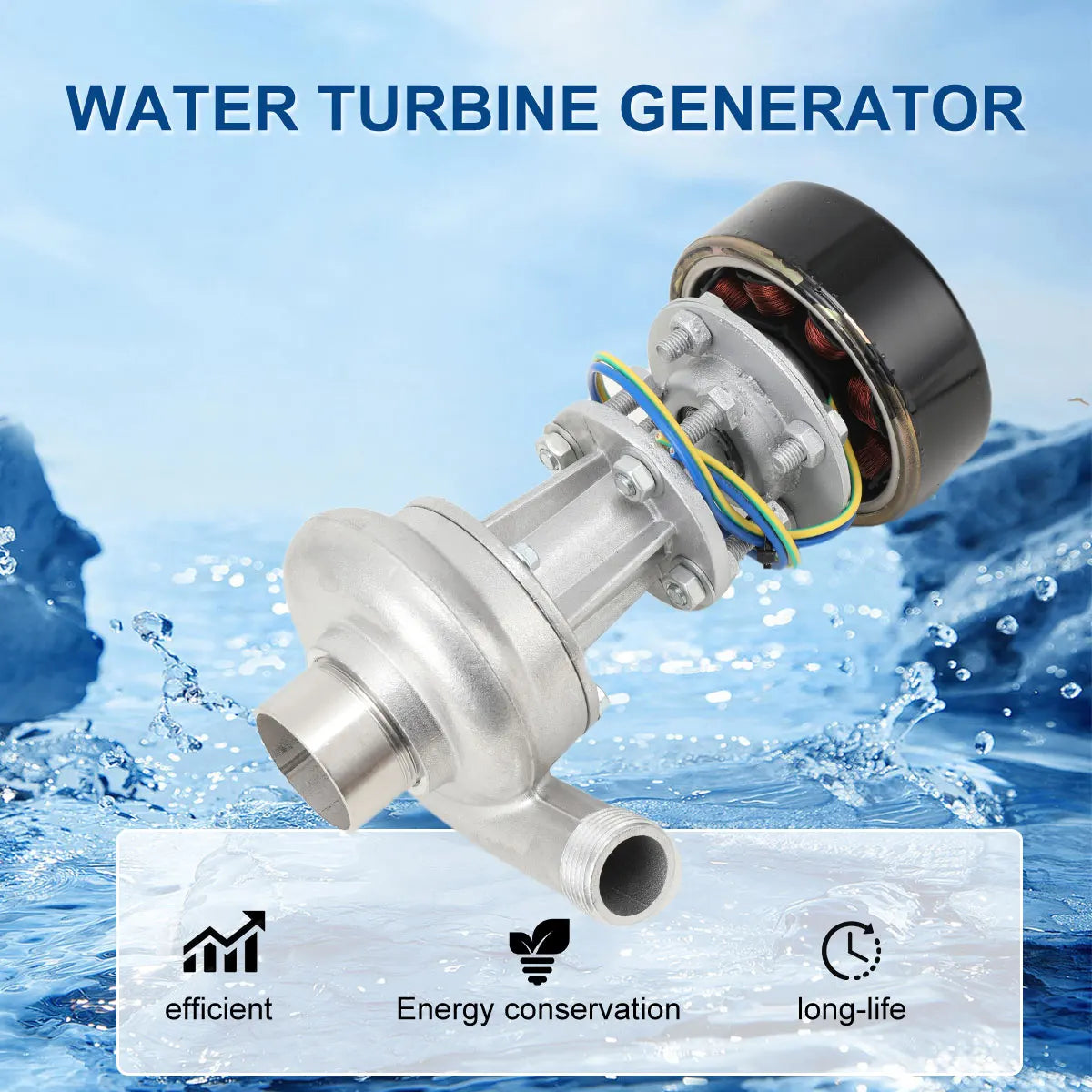 1000W 110-220V Snail Impact Water Turbine Generator 3500 RPM High-quality Energy Saving Outdoor Micro Hydroelectric Generator
