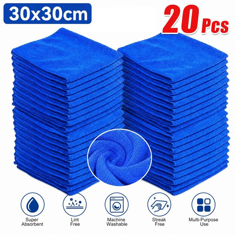 20Pcs 30Microfiber Towels Household Cleaning Cloths Car Wash Drying Cloth Towel Auto Detailing Polishing Cloth Home Clean Tools