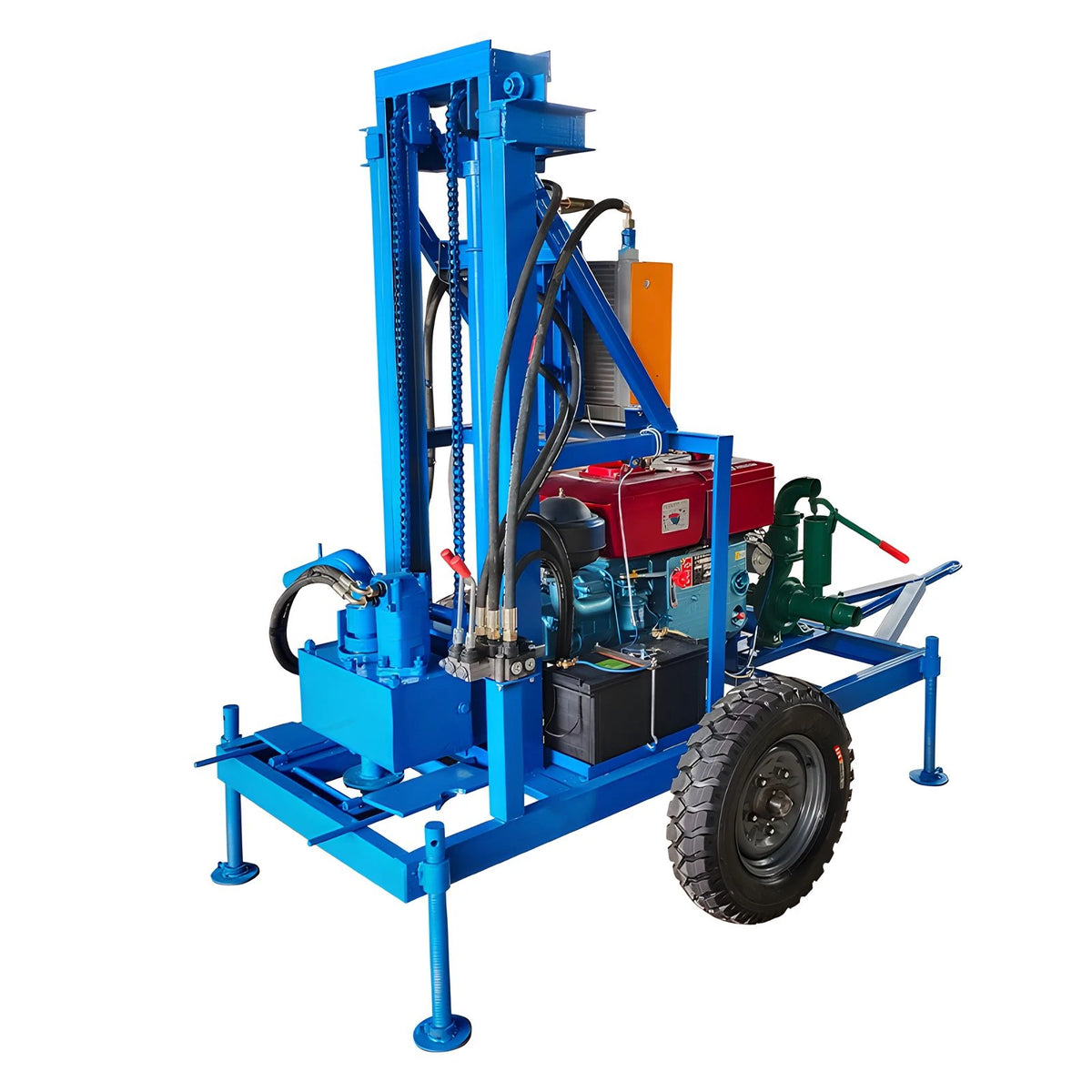 150m Portable Hydraulic Water Well Drilling Rig Borehole Deep Well Drilling Machine Professional Drill Equipment for Irrigation