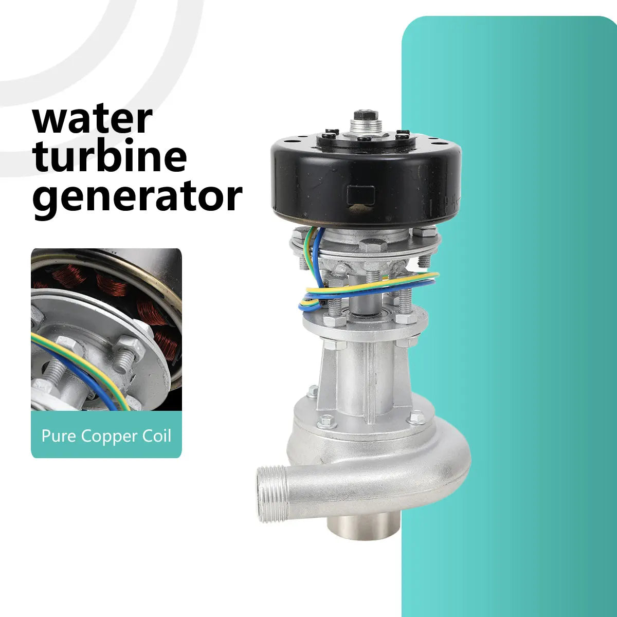 1000W 110-220V Snail Impact Water Turbine Generator 3500 RPM High-quality Energy Saving Outdoor Micro Hydroelectric Generator