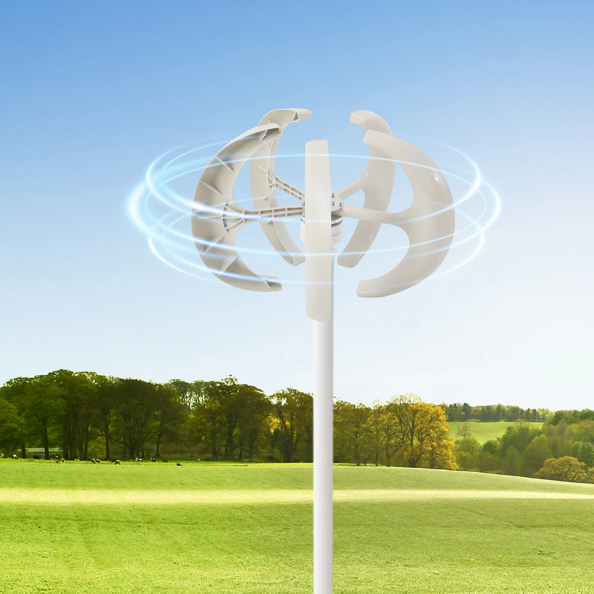 600W 12V/24V Wind Generator Solar Wind Turbine Wind Turbines Lantern 5 Blades Electromagnetic Control IP67