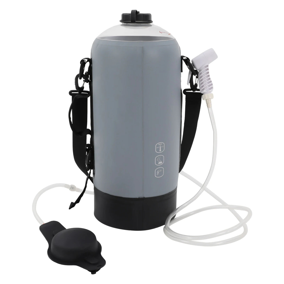 12L Portable Pressure Camp Shower Outdoor Bathing Device with Air Pump for Showering/Washing